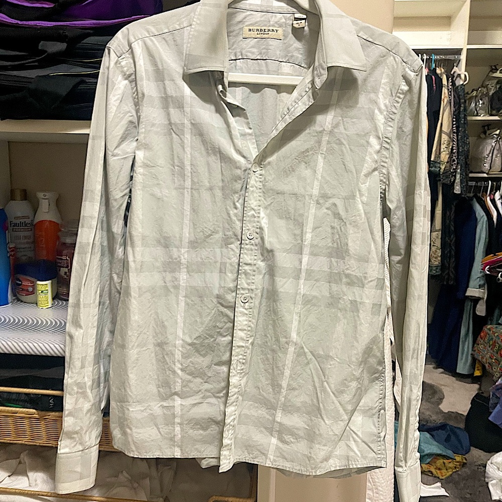 Burberry Gray Casual Button Down Shirt